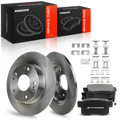 2006-2011 Acura CSX Disc Brake Rotors and Ceramic Pads Kit, 6 Pcs, Rear, A-Premium, APBRPR105