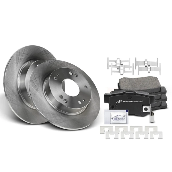 2013-2015 Acura ILX Disc Brake Rotors and Ceramic Pads Kit, 6 Pcs, Rear Driver & Passenger, A-Premium, APBRPR105