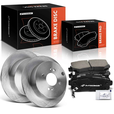 6 Pcs Rear Disc Brake Rotors & Ceramic Brake Pads