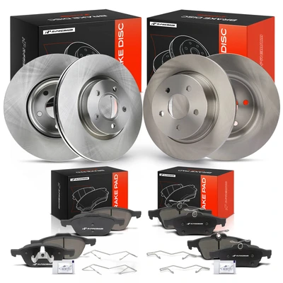 2013-2016 Ford Escape Disc Brake Rotors and Ceramic Pads Kit, 12 Pcs, Front & Rear, A-Premium, APBRPR244