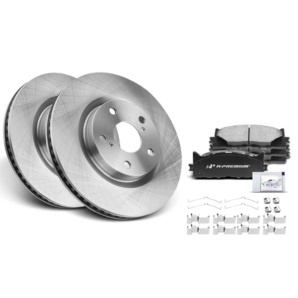 Disc Brake Rotors and Ceramic Pads Kit, 6 Pcs, Front Driver & Passenger, A-Premium, APBRPR447