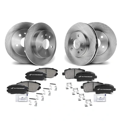 Front & Rear Disc Brake Rotors & Ceramic Brake Pads