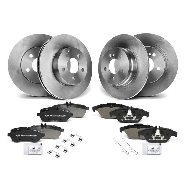 Disc Brake Rotors and Ceramic Pads Kit, 12 Pcs, Front & Rear, A-Premium, APBRPR247