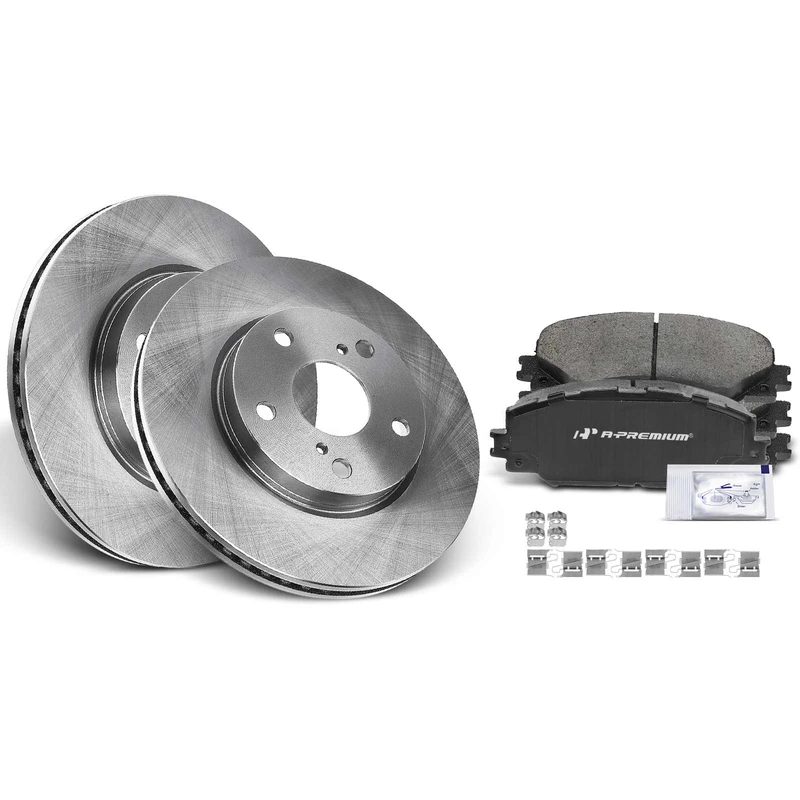 Brake Pad and Rotor Kit, 6 Pcs, Front Driver & Passenger, A-Premium, APBRPR448