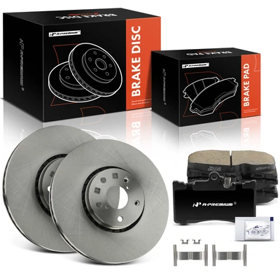 6 Pcs Front Disc Brake Rotors & Ceramic Brake Pads
