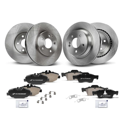Front & Rear Disc Brake Rotors & Ceramic Brake Pads