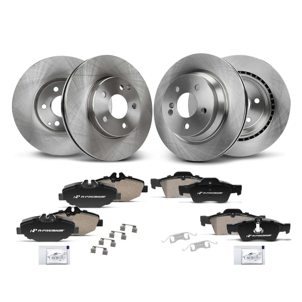 2004-2010 BMW X3 Disc Brake Rotors and Ceramic Pads Kit, 12 Pcs, Front & Rear, A-Premium, APBRPR1314