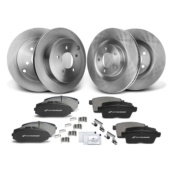Disc Brake Rotors and Ceramic Pads Kit, 12 Pcs, Front & Rear, A-Premium, APBRPR248