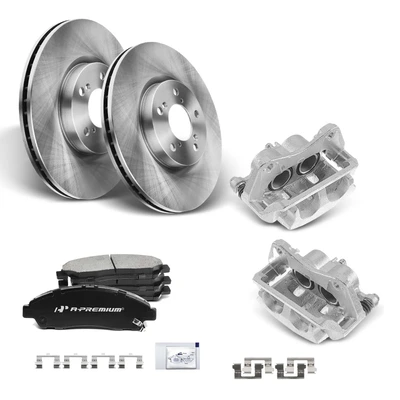 8 Pcs Front Brake Rotors & Ceramic Brake Pads + Brake Caliper