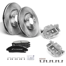8 Pcs Front Brake Rotors & Ceramic Brake Pads + Brake Caliper