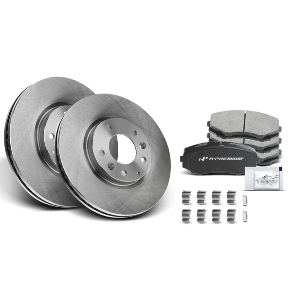Disc Brake Rotors and Ceramic Pads Kit, 6 Pcs, Front Driver & Passenger, A-Premium, APBRPR452