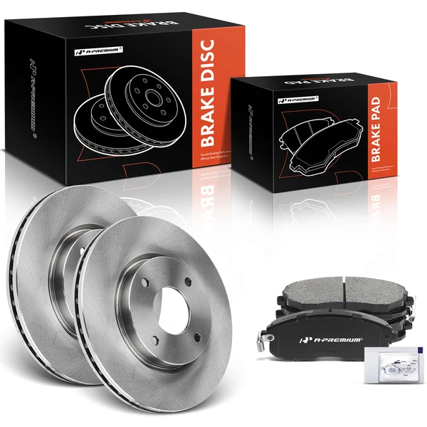 Disc Brake Rotors and Ceramic Pads Kit, 6 Pcs, Front Driver & Passenger, A-Premium, APBRPR914