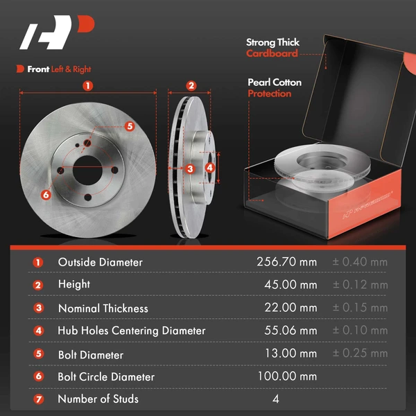 Disc Brake Rotors and Ceramic Pads Kit, 6 Pcs, Front Driver & Passenger, A-Premium, APBRPR916