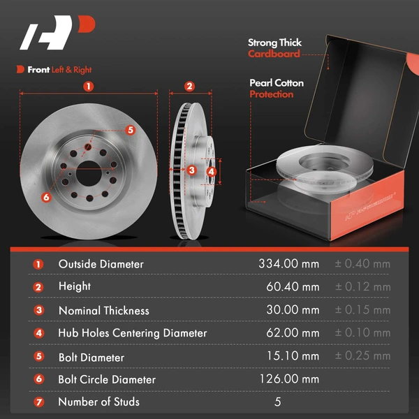 Disc Brake Rotors and Ceramic Pads Kit, 6 Pcs, Front Driver & Passenger, A-Premium, APBRPR917