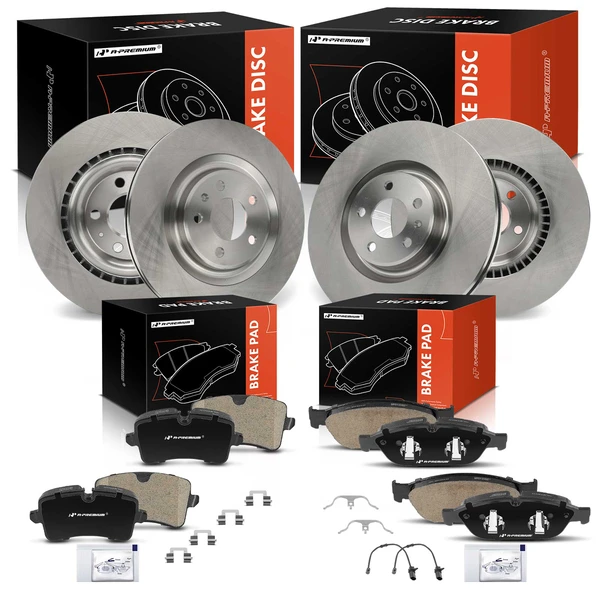 2012-2018 Audi A7 Quattro Disc Brake Rotors and Ceramic Pads Kit, 12 Pcs, Front & Rear, A-Premium, APBRPR1664