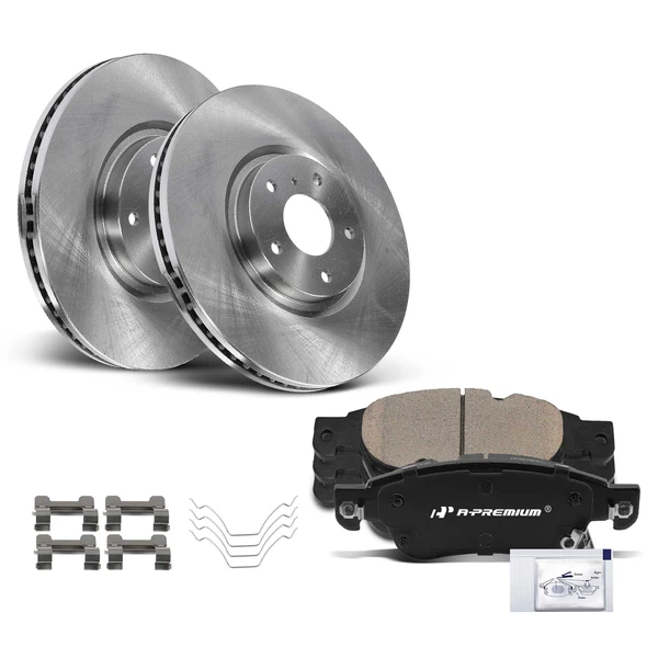 2007-2008 INFINITI G35 Disc Brake Rotors and Ceramic Pads Kit, 6 Pcs, Front Driver & Passenger, A-Premium, APBRPR919