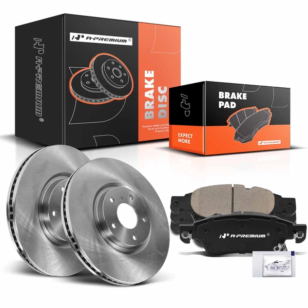Disc Brake Rotors and Ceramic Pads Kit, 6 Pcs, Front Driver & Passenger, A-Premium, APBRPR919