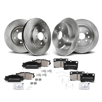 Front & Rear Disc Brake Rotors & Ceramic Brake Pads