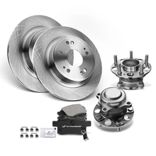 2016-2017 Honda Accord Brake Rotor Pad and Wheel Bearing & Hub Kit, 8 Pcs, Rear Driver & Passenger, A-Premium, APBRPR815