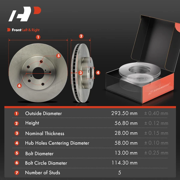 Disc Brake Rotors and Ceramic Pads Kit, 12 Pcs, Front & Rear, A-Premium, APBRPR1662