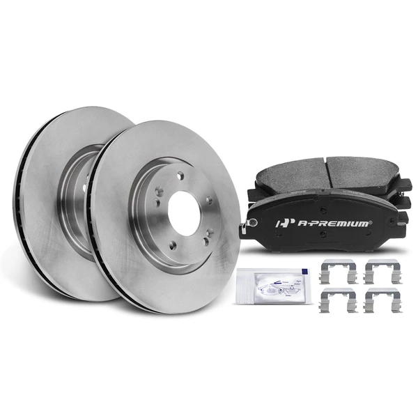 Disc Brake Rotors and Ceramic Pads Kit, 6 Pcs, Front Driver & Passenger, A-Premium, APBRPR456