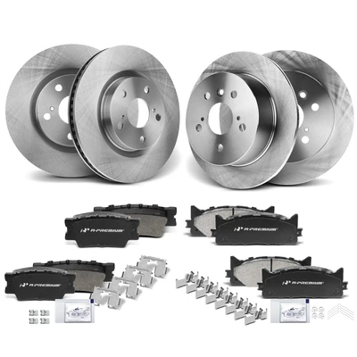 Front & Rear Disc Brake Rotors & Ceramic Brake Pads