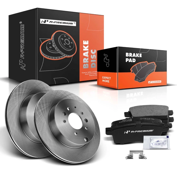 2007-2015 Mazda CX-9 Disc Brake Rotors and Ceramic Pads Kit, 6 Pcs, Rear Driver & Passenger, A-Premium, APBRPR455