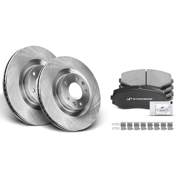 Disc Brake Rotors and Ceramic Pads Kit, 6 Pcs, Front Driver & Passenger, A-Premium, APBRPR111
