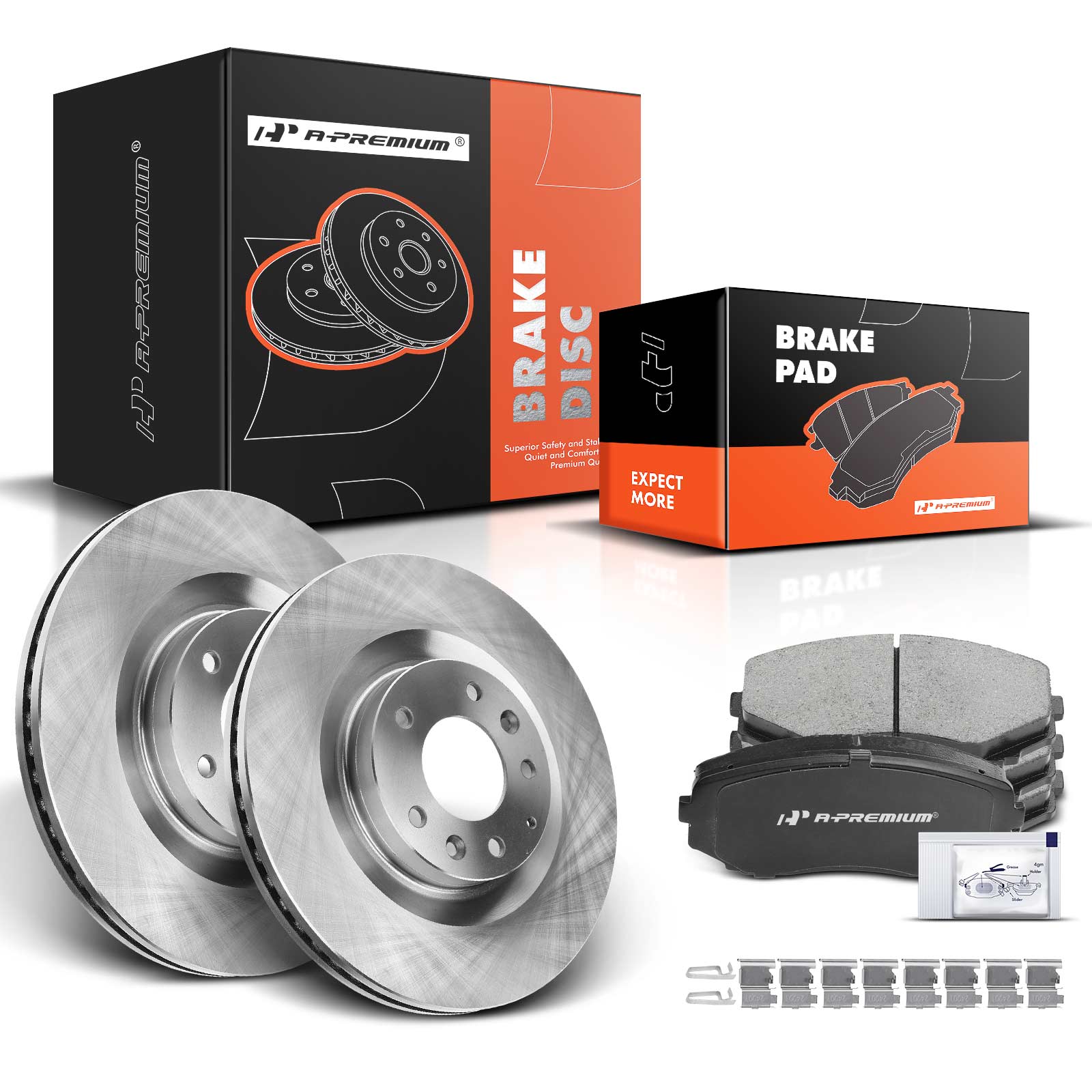 2007-2015 Mazda CX-9 Disc Brake Rotors and Ceramic Pads Kit, 6 Pcs, Front Driver & Passenger, A-Premium, APBRPR111