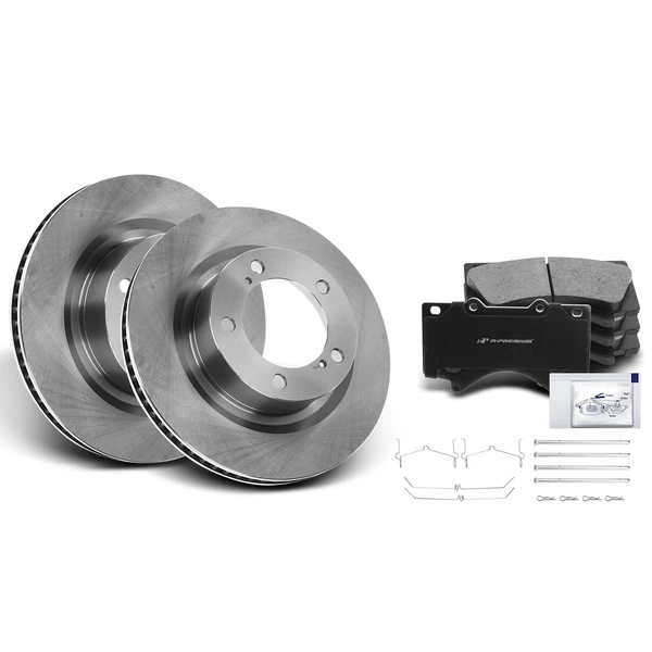 Disc Brake Rotors and Ceramic Pads Kit, 6 Pcs, Front Driver & Passenger, A-Premium, APBRPR254