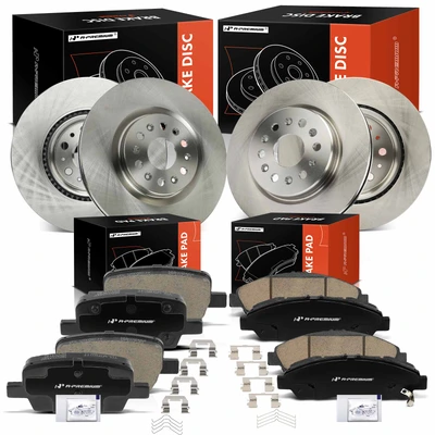 12 Pcs Front & Rear Disc Rotors & Brake Pads