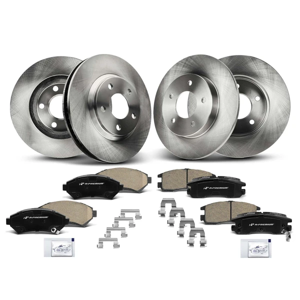 Disc Brake Rotors and Ceramic Pads Kit, 12 Pcs, Front & Rear, A-Premium, APBRPR258