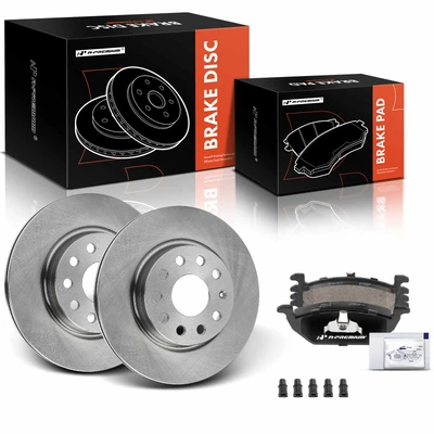 6 Pcs Front Disc Brake Rotors & Ceramic Brake Pads
