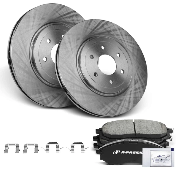 Disc Brake Rotors and Ceramic Pads Kit, 6 Pcs, Front Driver & Passenger, A-Premium, APBRPR922