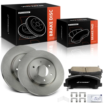 6 Pcs Front Disc Brake Rotors & Ceramic Brake Pads