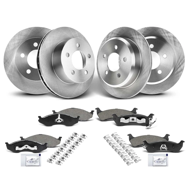 Disc Brake Rotors and Ceramic Pads Kit, 12 Pcs, Front & Rear, A-Premium, APBRPR260