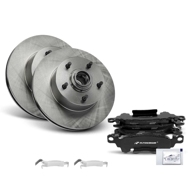 1969-1972 Chevrolet Chevelle Disc Brake Rotors and Ceramic Pads Kit, 6 Pcs, Front Driver & Passenger, A-Premium, APBRPR1079