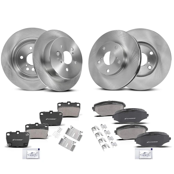 Disc Brake Rotors and Ceramic Pads Kit, 12 Pcs, Front & Rear, A-Premium, APBRPR923