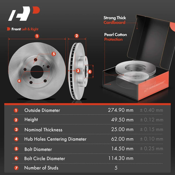 Disc Brake Rotors and Ceramic Pads Kit, 12 Pcs, Front & Rear, A-Premium, APBRPR923