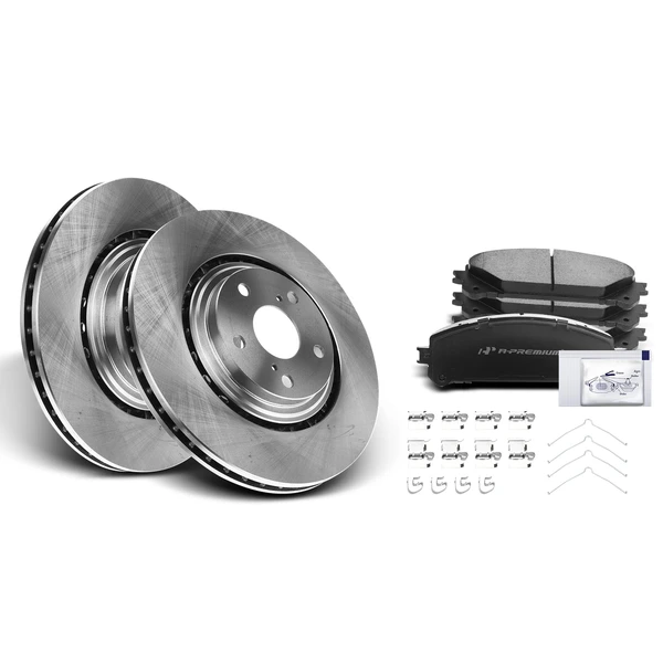 Disc Brake Rotors and Ceramic Pads Kit, 6 Pcs, Front Driver & Passenger, A-Premium, APBRPR115