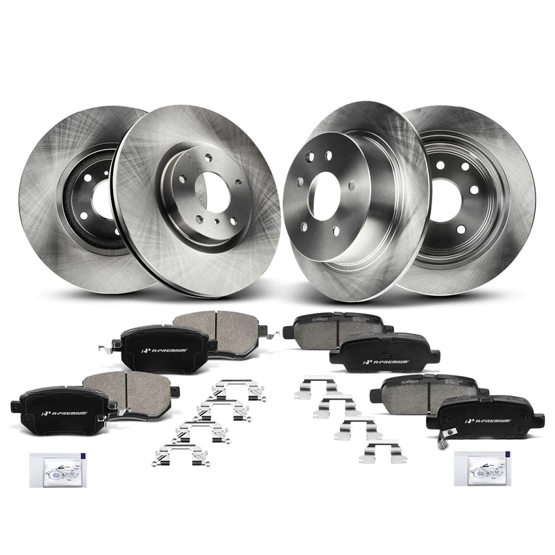 Brake Pad and Rotor Kit, 12 Pcs, Front & Rear, A-Premium, APBRPR263