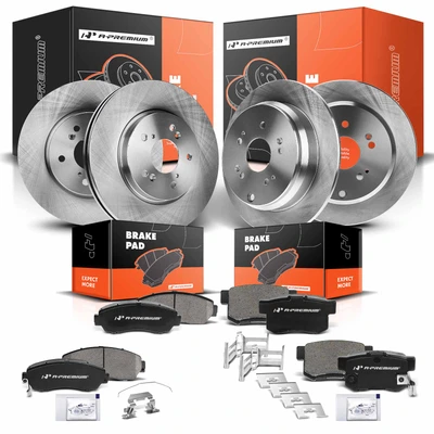 2007-2012 Acura RDX Brake Pad and Rotor Kit, 12 Pcs, Front & Rear, A-Premium, APBRPR261