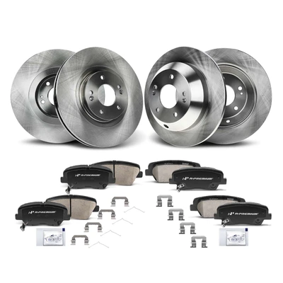 Front & Rear Disc Brake Rotors & Ceramic Brake Pads