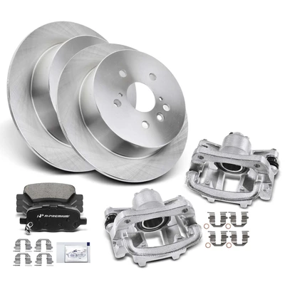 8 Pcs Rear Disc Brake Rotor & Brake Pads + Brake Caliper