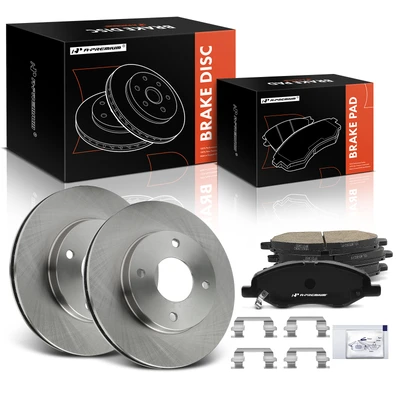 6 Pcs Front Disc Brake Rotors & Ceramic Brake Pads