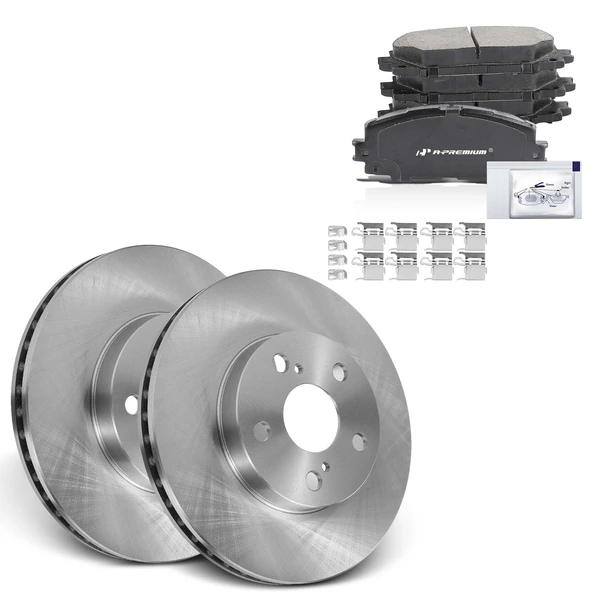 2011-2017 Lexus CT200h Disc Brake Rotors and Ceramic Pads Kit, 6 Pcs, Front Driver & Passenger, A-Premium, APBRPR927