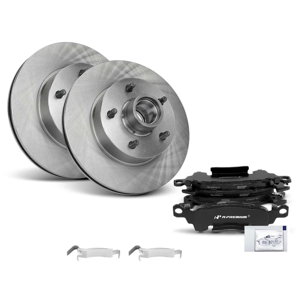 1979-1990 Chevrolet Caprice Disc Brake Rotors and Ceramic Pads Kit, 6 Pcs, Front Driver & Passenger, A-Premium, APBRPR1080