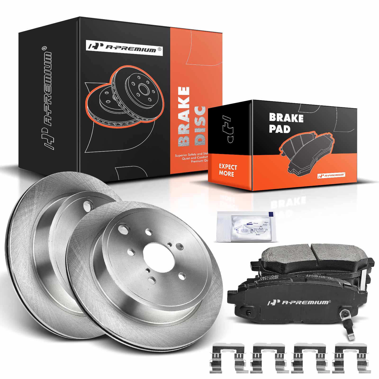 2013-2016 Scion FR-S Disc Brake Rotors and Ceramic Pads Kit, 6 Pcs, Rear Driver & Passenger, A-Premium, APBRPR121