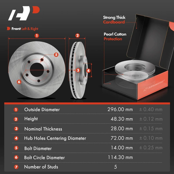 Disc Brake Rotors and Ceramic Pads Kit, 12 Pcs, Front & Rear, A-Premium, APBRPR575