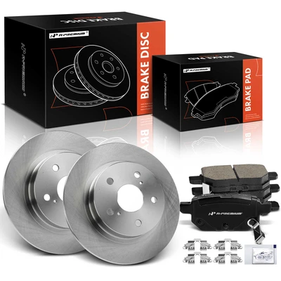 6 Pcs Rear Disc Brake Rotors & Ceramic Brake Pads